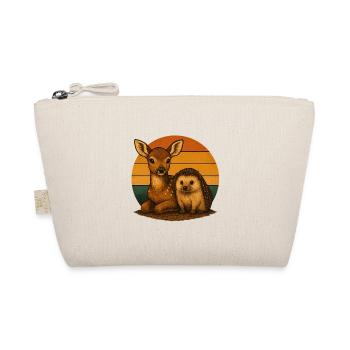 Hirsch Igel Retro Tierfreunde - Bio-Täschchen - Natur - Vorne