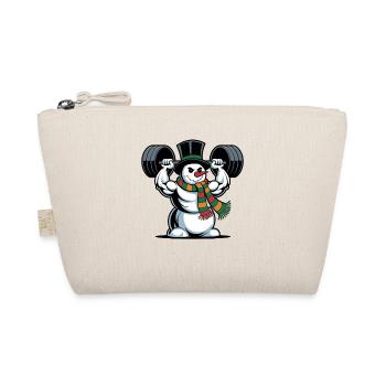 Strong Snowman Weightlifting Fitness Winter - Organic Pouch - nature - Front