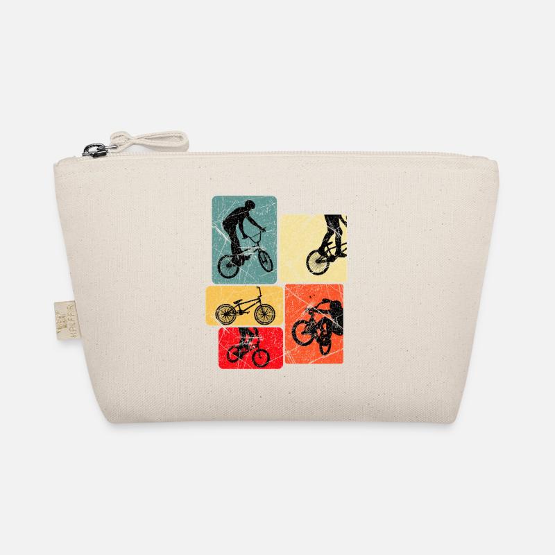 Retro Bicycle Silhouettes Pop Blocks Organic Pouch