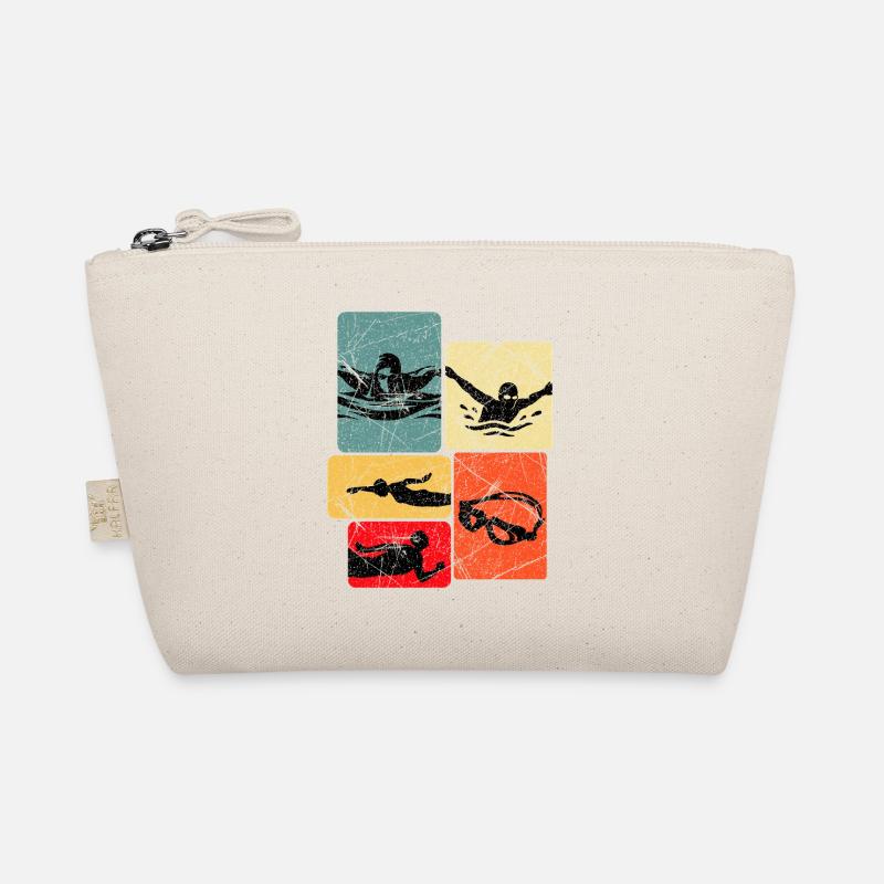 Vintage Schwimmer Silhouetten Muster Bio-Täschchen