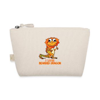 Cute Bearded Dragon Lover Funny Cartoon Lizard Art - Organic Pouch - nature - Front