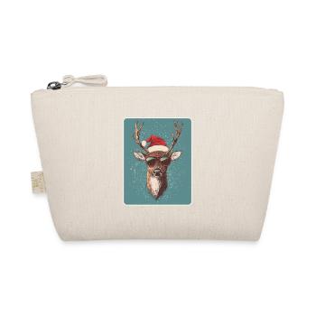 Reindeer Deer Antlers Reindeer Vintage Christmas - Organic Pouch - nature - Front