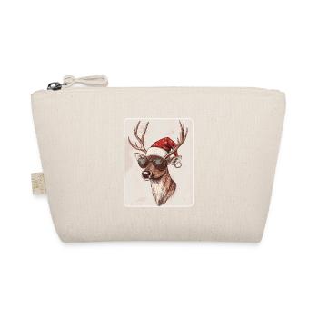 Reindeer Deer Antlers Reindeer Vintage Christmas - Organic Pouch - nature - Front