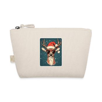 Reindeer Deer Antlers Reindeer Vintage Christmas - Organic Pouch - nature - Front