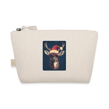 Reindeer Deer Antlers Reindeer Vintage Christmas - Organic Pouch - nature - Front