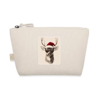 Reindeer Deer Antlers Reindeer Vintage Christmas - Organic Pouch - nature - Front