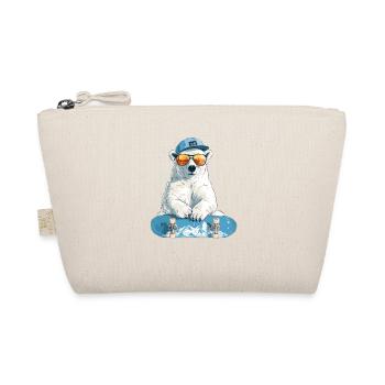 Polar Bear Skateboard Chill - Organic Pouch - nature - Front
