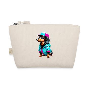 Teckel en sweat à capuche et casquette - Trousse biologique - nature - Devant