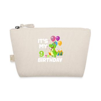 9e anniversaire Garçon Fille Dinosaure Neuf ans - Trousse biologique - nature - Devant
