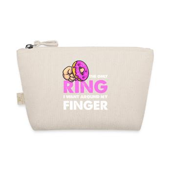 Only the donut ring on the finger - Organic Pouch - nature - Front