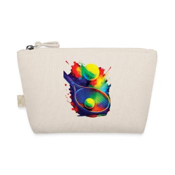 Farbenfrohes Design Sport Tennisschläger und Ball - Bio-Täschchen - Natur - Vorne