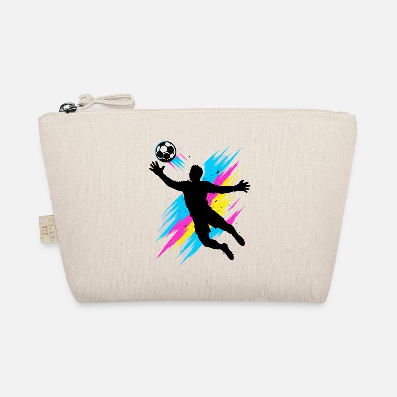 Neon Torwart Sprung, Fußball Geschenk, Kinder - Bio-Täschchen - Natur