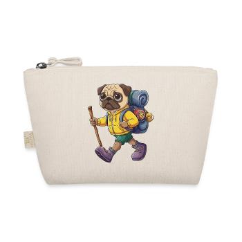 Cute Pug Dog Hiking Camping Adventure Backpacker - Organic Pouch - nature - Front