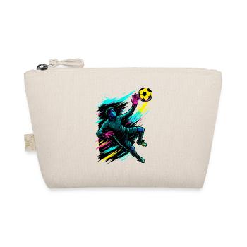 Neon Torwart Kunst, Fußball Geschenk, Highlight - Bio-Täschchen - Natur - Vorne