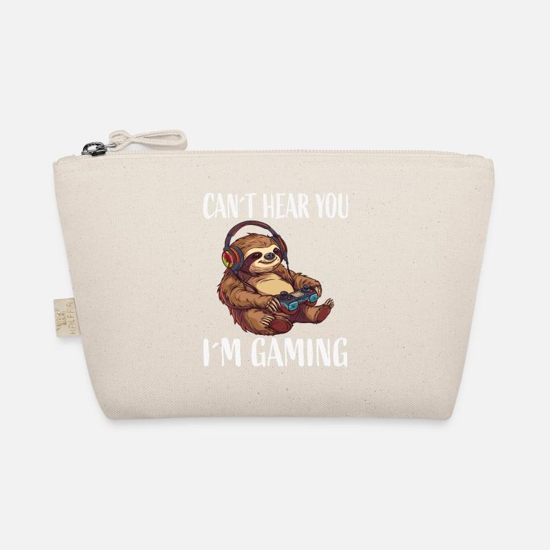 Gamer sloth with headset - Organic Pouch - nature