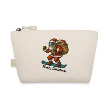 Santa Snowboard Merry Christmas - Organic Pouch - nature - Front