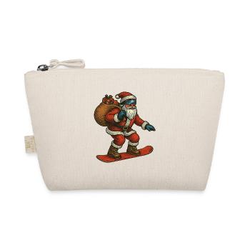 Santa Claus on snowboard with gifts - Organic Pouch - nature - Front