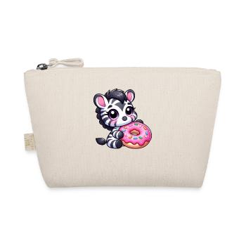 Kawaii Zebra Donut Cute Chibi Design for Donutlie - Organic Pouch - nature - Front