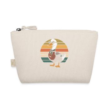 Retro duck on the sun ribbon - Organic Pouch - nature - Front