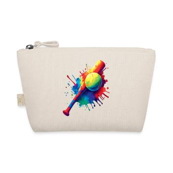 Vintage Baseball Design Colorful Sport Splash - Organic Pouch - nature - Front