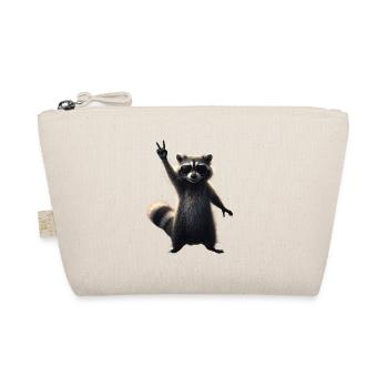 Cooler Waschbär mit Sonnenbrille Motiv - Bio-Täschchen - Natur - Vorne