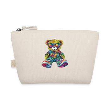Colorful bear teddy bear with sunglasses - Organic Pouch - nature - Front