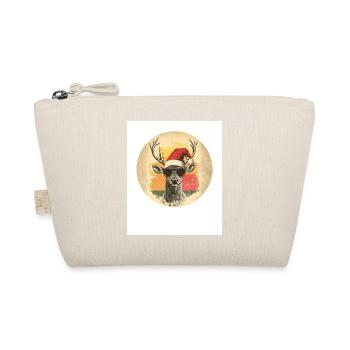 Reindeer Deer Antlers Reindeer Vintage Christmas - Organic Pouch - nature - Front