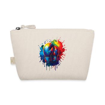 Boxhandschuhe – Farbenfrohes Design Künstlerischer Boxer - Bio-Täschchen - Natur - Vorne
