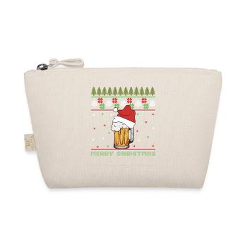 Frohe Weihnachten Hässlicher Weihnachtspullover Bier Lustiger Humor - Bio-Täschchen - Natur - Vorne