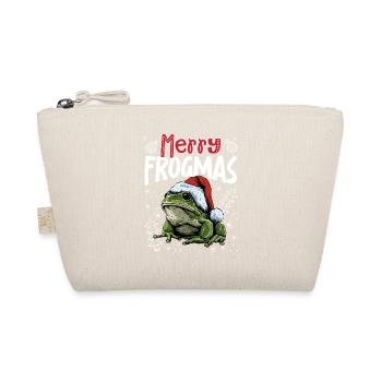 Merry Frogmas Lustiges Frosch Weihnachtsmotiv - Bio-Täschchen - Natur - Vorne