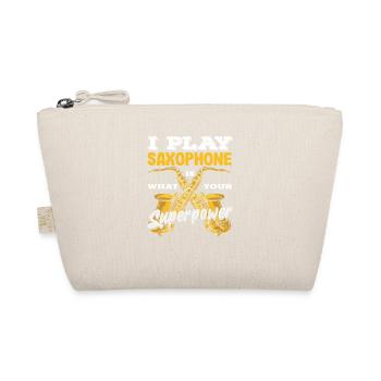 Jazz I Play Saxophone Superpower Musical Instrument - Organic Pouch - nature - Front