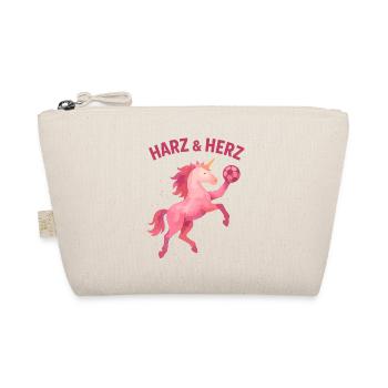 Einhorn Handball Harz und Herz, Pink Power - Bio-Täschchen - Natur - Vorne