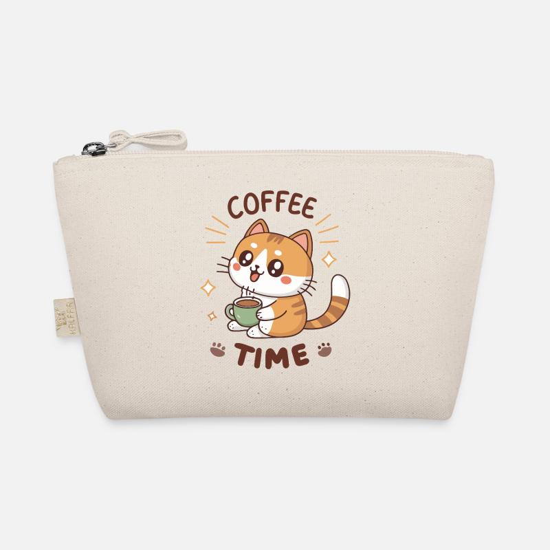 Cute Coffee Latte Cat Organic Pouch