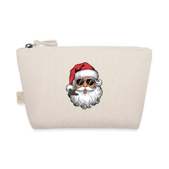 Santa with sunglasses and Christmas kiss - Organic Pouch - nature - Front