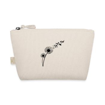 Dandelion Blowing Birds Silhouette Minimalist Free - Organic Pouch - nature - Front