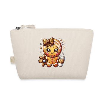 Cute Gingerbread Leopard Coquette Christmas Xmas  - Organic Pouch - nature - Front