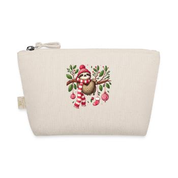 Cute Christmas sloth with ornaments and - Organic Pouch - nature - Front