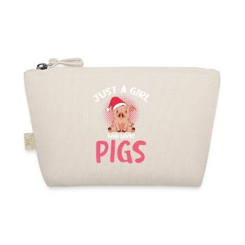 Juste une fille qui aime les cochons – Cochon de Noël - Trousse biologique - nature - Devant