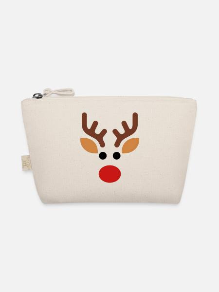 Minimalistische Rudolph-Rentiere - Bio-Täschchen - Natur