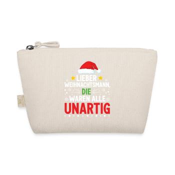 Lieber Weihnachtsmann Unartig Statement - Bio-Täschchen - Natur - Vorne
