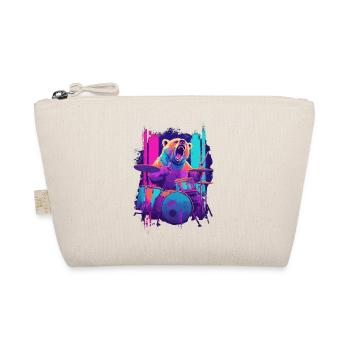 Wild Bear on Drums - Rock Drummer Gift - Organic Pouch - nature - Front