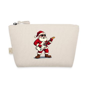 Rocking Santa Claus with guitar - Organic Pouch - nature - Front