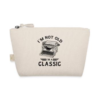 Vintage Typewriter Line Art Design - Organic Pouch - nature - Front