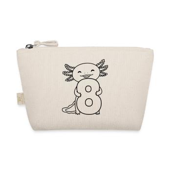 Axolotl mit Zahl 8 Cartoon Illustration - Bio-Täschchen - Natur - Vorne