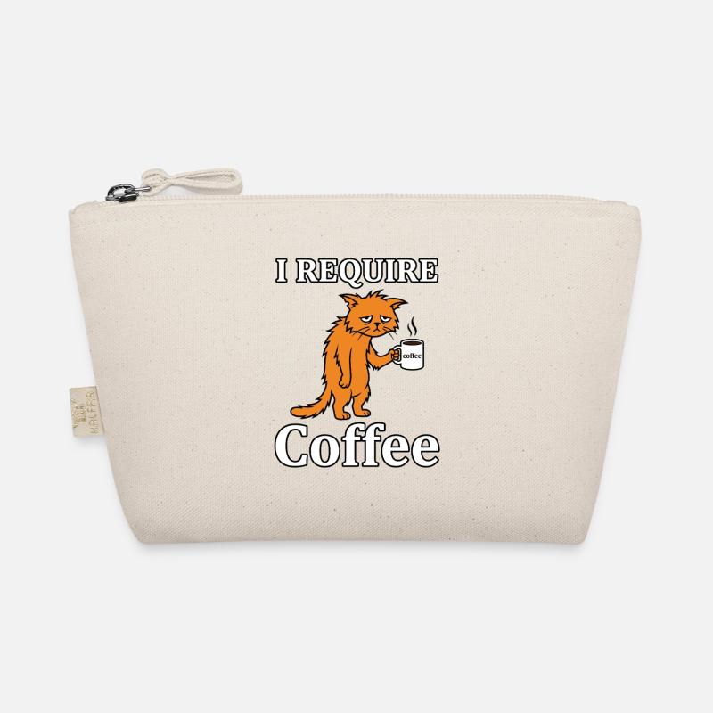 I Need Coffee Saying Funny Tired Cat Organic Pouch