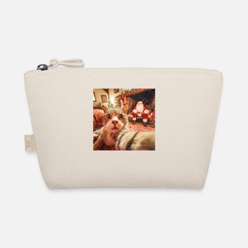 Cat Selfie with Santa Claus Organic Pouch