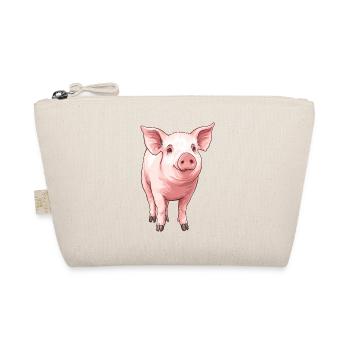 Pink Pig Portrait - Organic Pouch - nature - Front