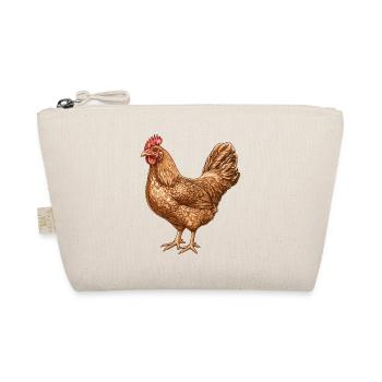 Illustration de poulet dans un motif de plumes chaudes - Trousse biologique - nature - Devant