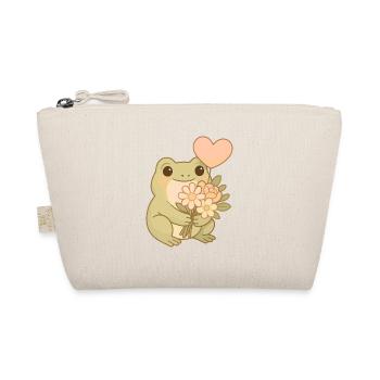 Kawaii Frog with Flowers – Cute Frogcore Art - Organic Pouch - nature - Front