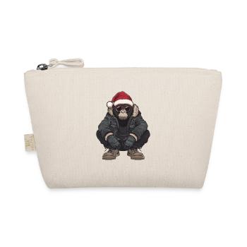 Gorilla Weihnachten Winter - Bio-Täschchen - Natur - Vorne